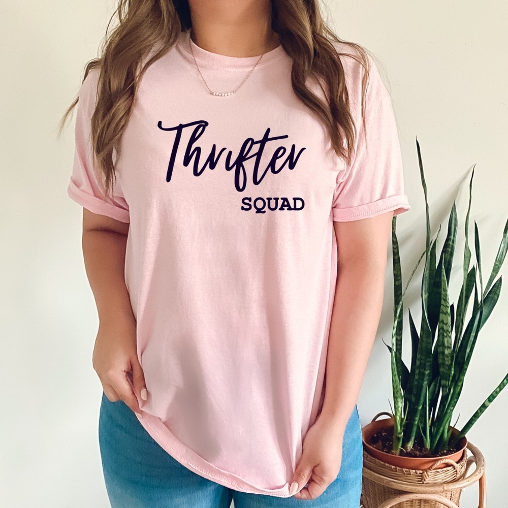 Thrifter Squad Tee Pink Women Tshirt Gildan